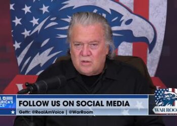 Tish Hyman confronts Eric Swalwell as Steve Bannon calls for immediate recall of Senator Mark Kelly