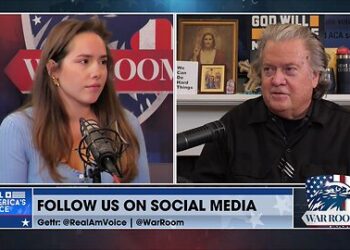 Clair discussing biotech and genetic engineering risks during a WarRoom segment.